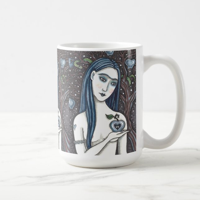 CANECA DE CAFÉ GÓTICO EVE, JARDIM ESCURO DE EDEN, MULHER, SERPENT (Direita)