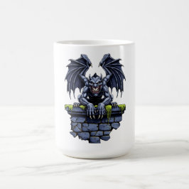 Caneca De Café Gótico Gargoyle: Um Guardião da Noite
