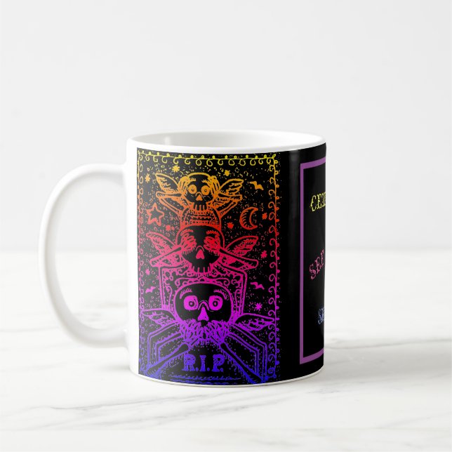 CANECA DE CAFÉ GÓTICO NÃO VEJA NENHUMA MAU, CEMETERIA ESQUELETÕES (Esquerda)