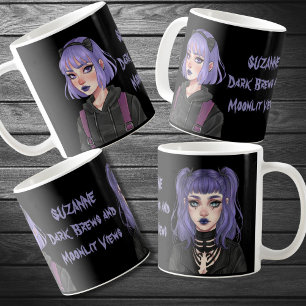 Caneca De Café Gótico Pastel Gótica fantasia caprichosa