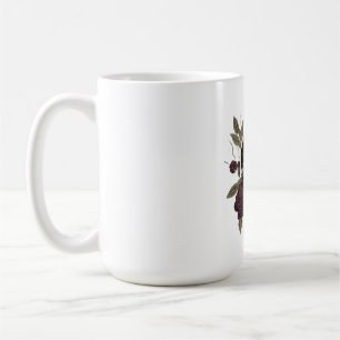 Caneca De Café Gótico Personalizado Caveira e Rosas Arte Floral S