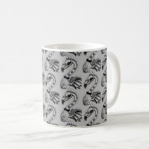 CANECA DE CAFÉ GÓTICO PUNK ROCKER FLAMINGO, HÁBULAS, CABELO ESPIR