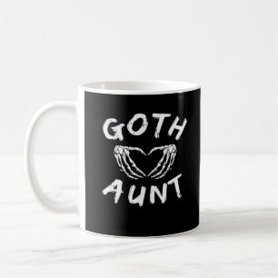 Caneca De Café Gótico Tia Engraçada Emo Tia Punk Cujo Esqueleto