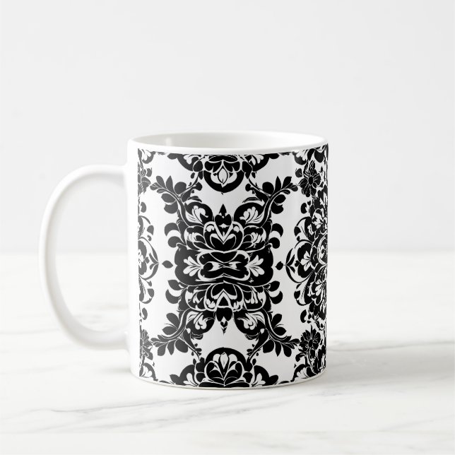 Caneca De Café Gótico Vitoriano Negro e Branco #3 (Esquerda)