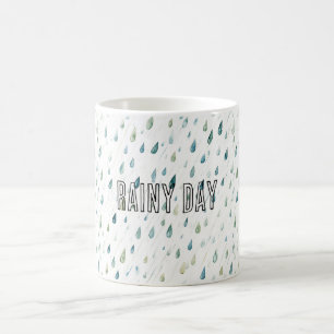 Caneca De Café Gotículas De Chuva Dia Chuvoso