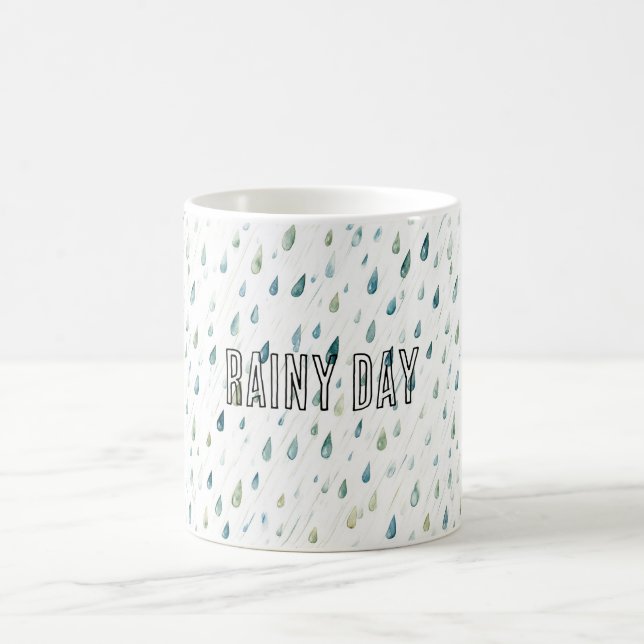 Caneca De Café Gotículas De Chuva Dia Chuvoso (Centro)