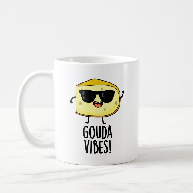 Caneca De Café Gouda Vibes Engraçado Queijo Pun (Esquerda)