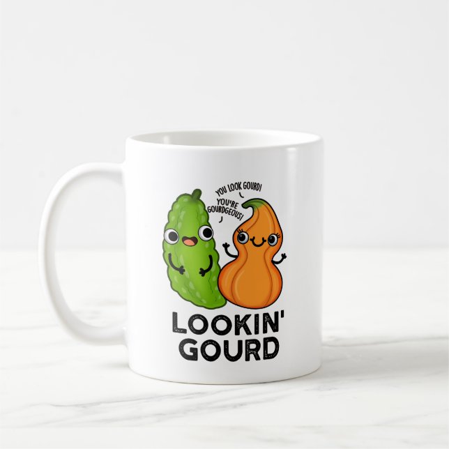 Caneca De Café Gourd Engraçado Veggie Pun (Esquerda)