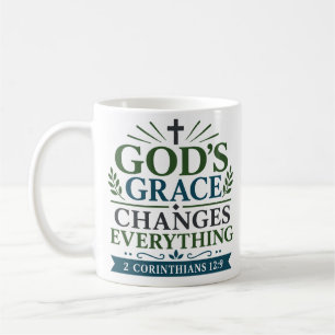 Caneca De Café Graça de Deus Muda Tudo Fé Cristã Clássica