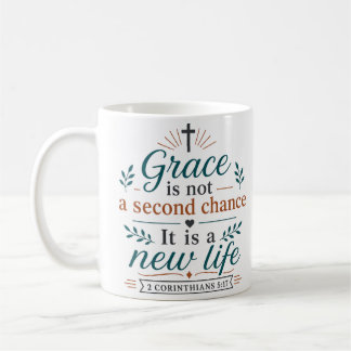 Caneca De Café Graça Não É Uma Segunda Chance, É Uma Nova Vida