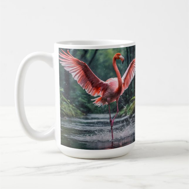 Caneca De Café Grace em Voo: O Riverdance dos Flamingos Rosa (Esquerda)