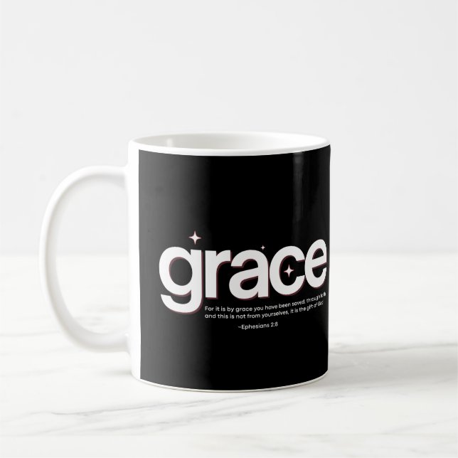 Caneca De Café Grace Ephesianos 2:8 (Esquerda)
