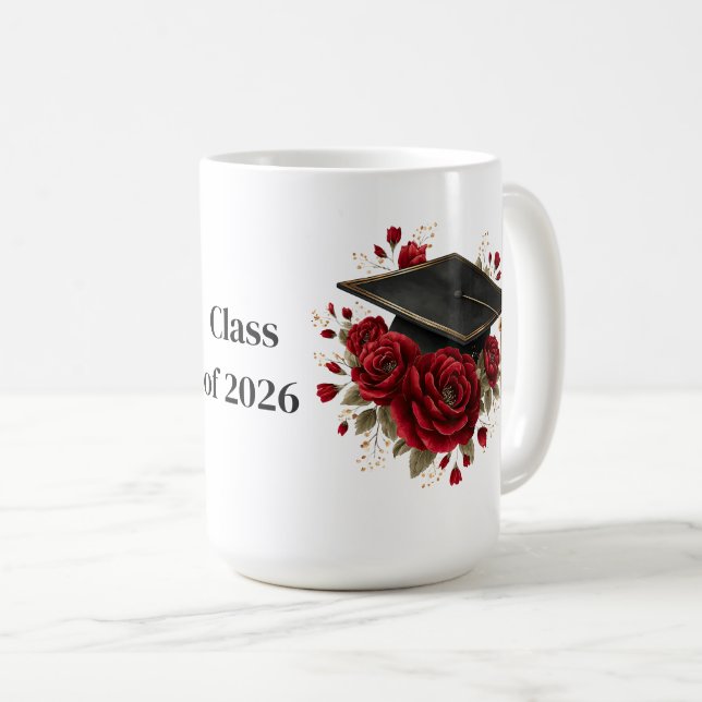Caneca De Café Grad Red Roses Coffee Mug (Frente Esquerda)