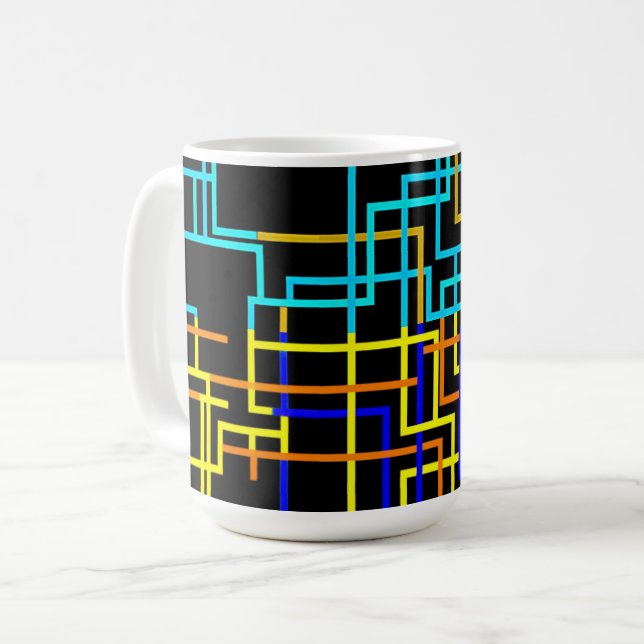 Caneca De Café Grade de Arcada Retro (Frente Esquerda)