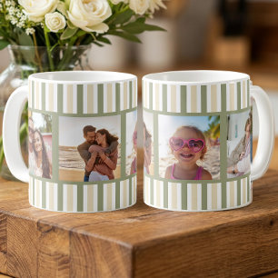 Caneca De Café Grade de Fotos Múltiplas com Listra de Creme Salvi