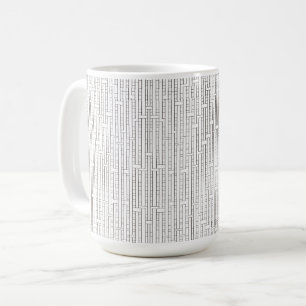 Caneca De Café Grade Industrial-Preto E Branco Moderno Geométrico