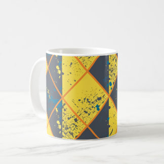 Caneca De Café Grade Rhombus com Splatter de Pintura Colorida