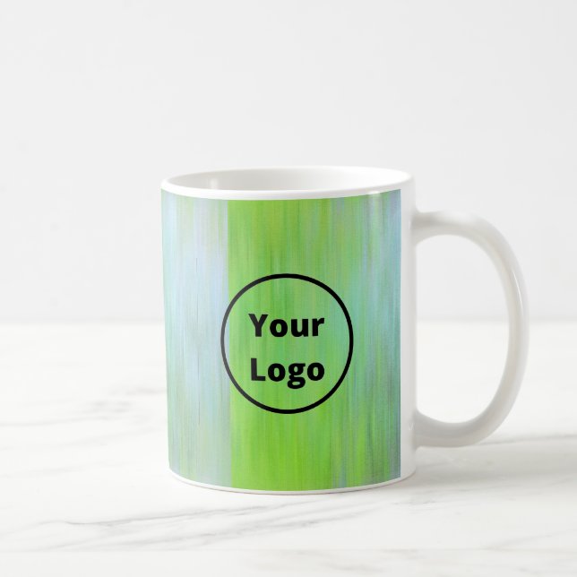 Caneca De Café Gradient blue and green textured (Direita)