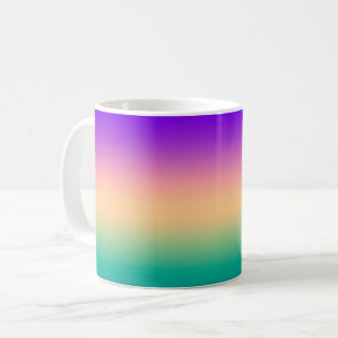 Caneca De Café Gradient ombre verde cor-de-rosa púrpura, branco