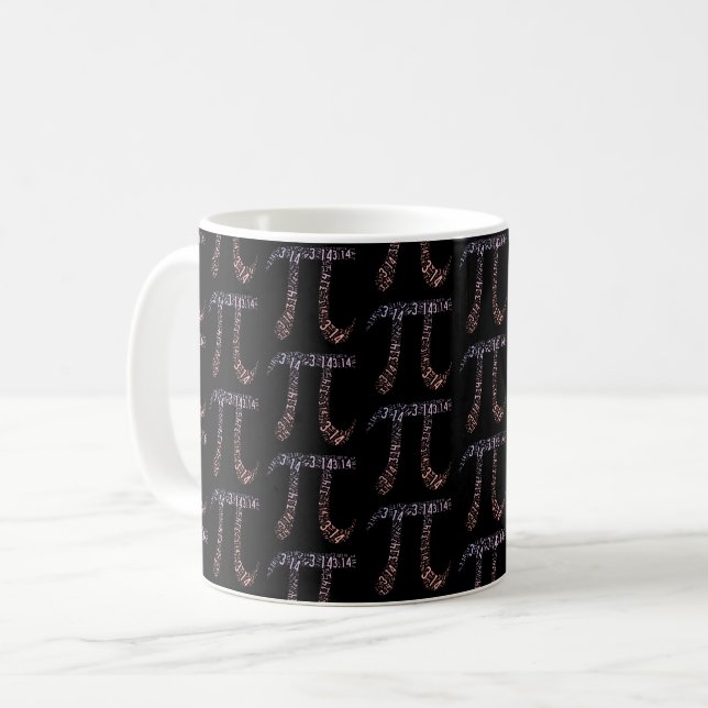 Caneca De Café Gradient Pi - Símbolo Digitais Matemáticos | Feliz (Frente Esquerda)