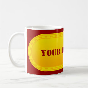 Caneca De Café gradiente amarelo do BANNER do BOTÃO + texto