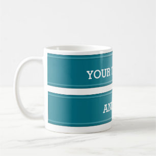 Caneca De Café Gradiente azul do oceano BANNER + texto