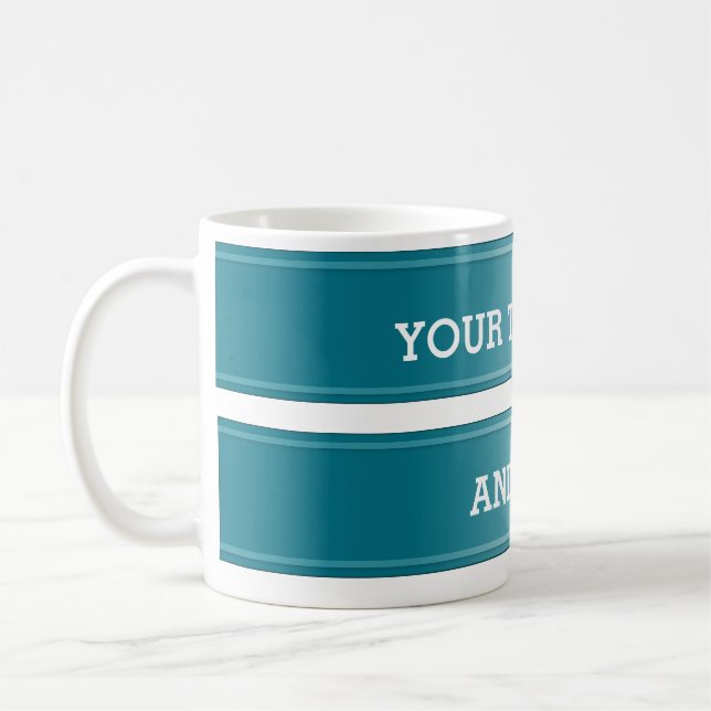 Caneca De Café Gradiente azul do oceano BANNER + texto (Esquerda)