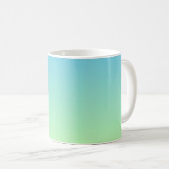 Caneca De Café Gradiente Azul e Verde (Frente Esquerda)