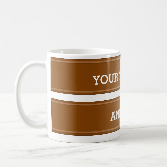 Caneca De Café gradiente castanho do BANNER + seu texto (Esquerda)