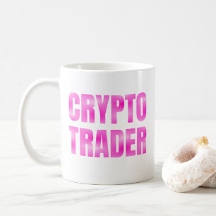 Caneca De Café Gradiente Cor-de-Rosa Crypto Trader Mug