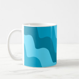 Caneca De Café Gradiente de ondas do oceano azul