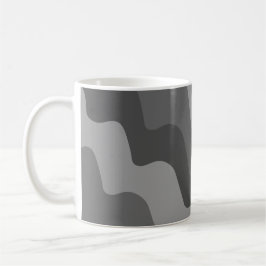 Caneca De Café gradiente de ondas do oceano de cinza