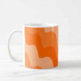 Caneca De Café gradiente de ondas do oceano laranja ondulado