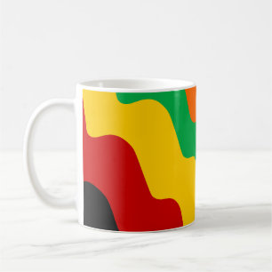 Caneca De Café Gradiente de ondas do oceano onduladas cor-de-rosa