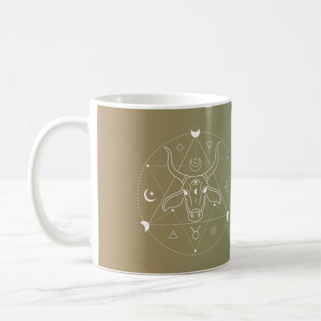 Caneca De Café Gradiente de sigla de estrela do horóscopo Taurus  (Esquerda)