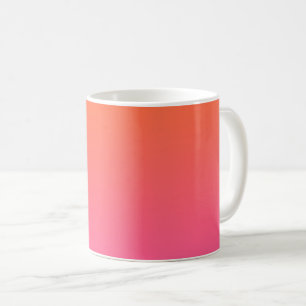 Caneca De Café Gradiente Laranja e Rosa