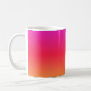 Caneca De Café Gradiente Moderno Rosa a Laranja