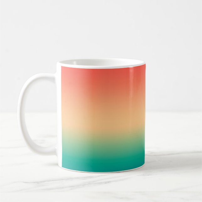Caneca De Café Gradiente ombre coral blush bege verde suave desfo (Esquerda)