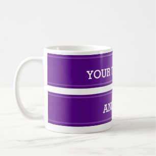 Caneca De Café gradiente roxo do BANNER + seu texto