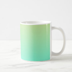 Caneca De Café Gradiente Simples Pastel Amarelo Turquesa