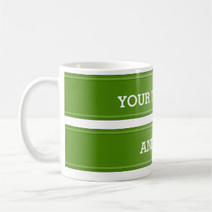 Caneca De Café gradiente verde-oliva do BANNER + seu texto