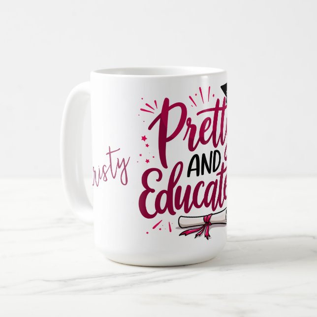 Caneca De Café Graduação bonito e instruída (Frente Esquerda)
