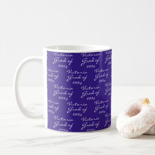 Caneca De Café Graduação Café Formando Personalizado Roxo (Com Donut)