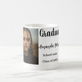 Caneca De Café Graduação clássica adicione nome de foto classe an