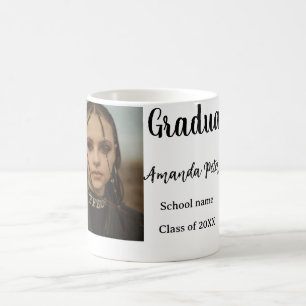 Caneca De Café Graduação clássica adicione nome de foto classe an