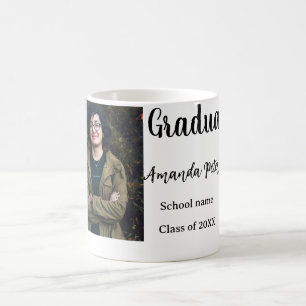 Caneca De Café Graduação clássica adicione nome de foto classe an