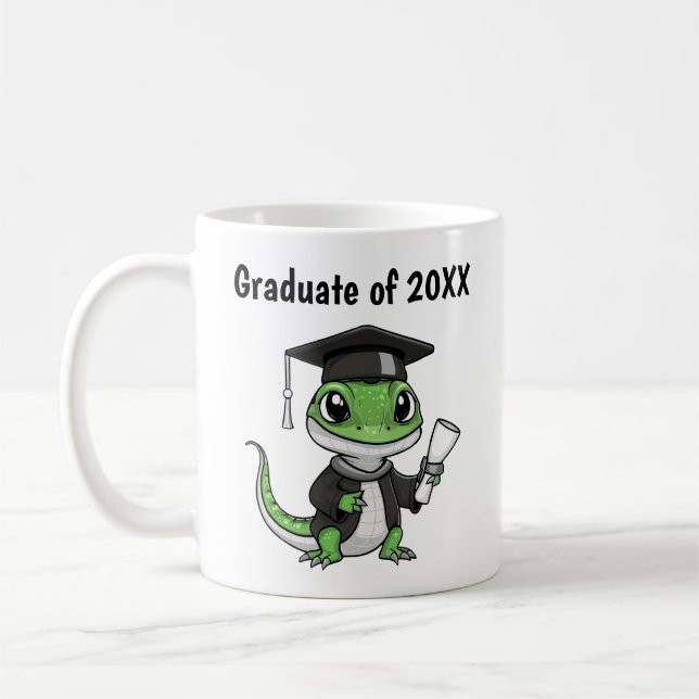 Caneca De Café Graduação da Lizard Gecko Personalizada (Esquerda)