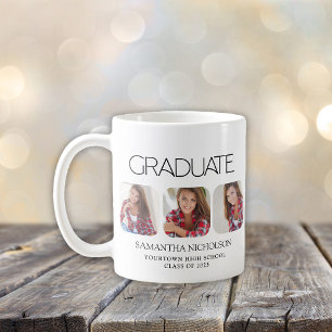 Caneca De Café Graduação de 3 Fotografias Moderna Sleek