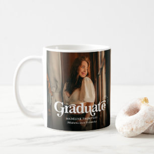 Caneca De Café Graduação de Colagem de Fotos Retroativa Minimalis