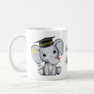 Caneca De Café Graduação de Elefante Bonito